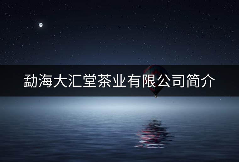 勐海大匯堂茶業(yè)有限公司簡介