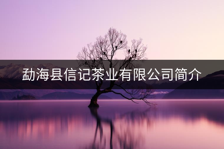 勐海縣信記茶業(yè)有限公司簡(jiǎn)介 勐??h信記茶業(yè)有限公司簡(jiǎn)介