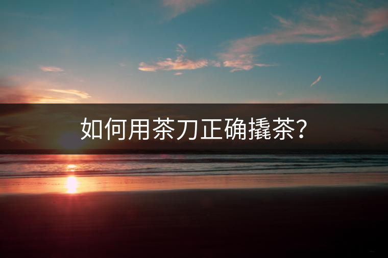 如何用茶刀正確撬茶？