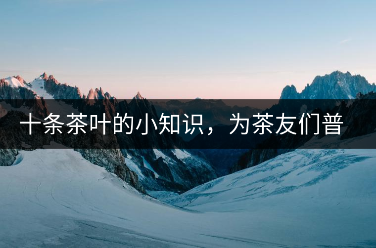 十條茶葉的小知識，為茶友們普及掃盲