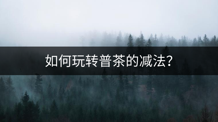 如何玩轉(zhuǎn)普茶的減法？