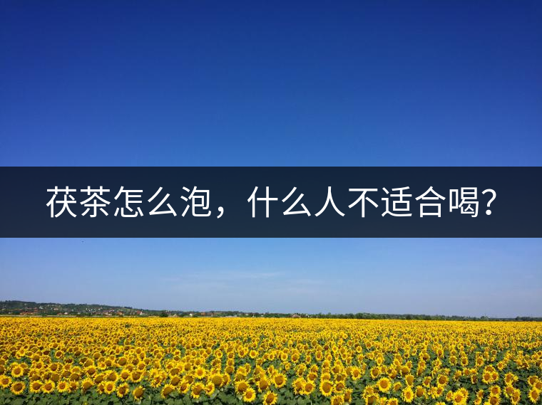 茯茶怎么泡，什么人不適合喝？