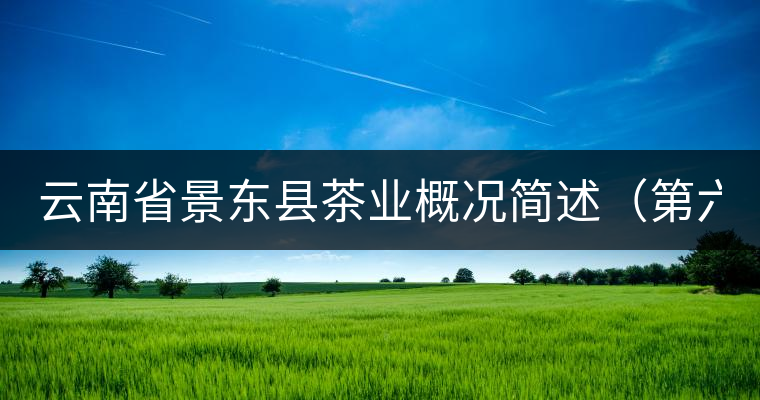 云南省景東縣茶業(yè)概況簡述（第六章）