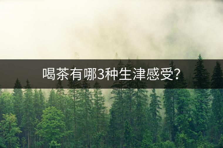 喝茶有哪3種生津感受？