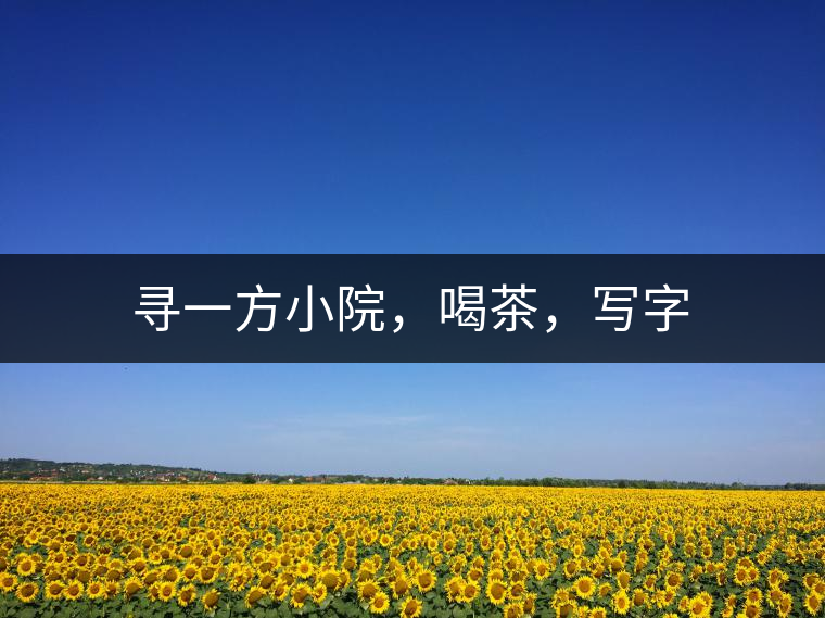 尋一方小院，喝茶，寫字