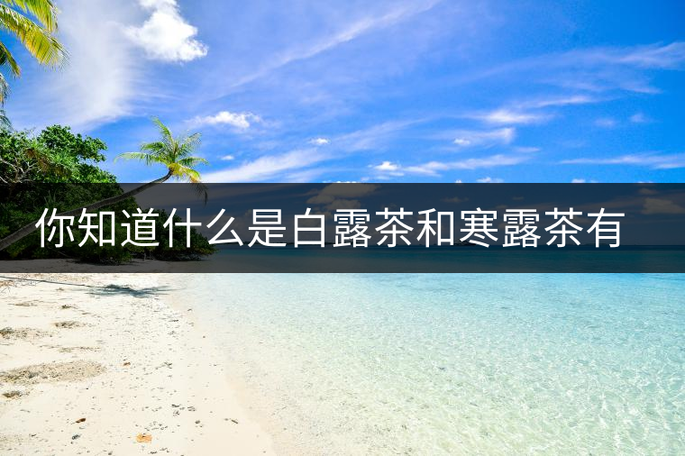 你知道什么是白露茶和寒露茶有區(qū)別嗎？