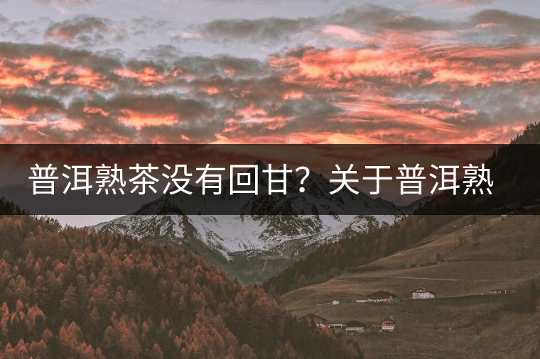 普洱熟茶沒有回甘？關(guān)于普洱熟茶的這些知識你必須知道！