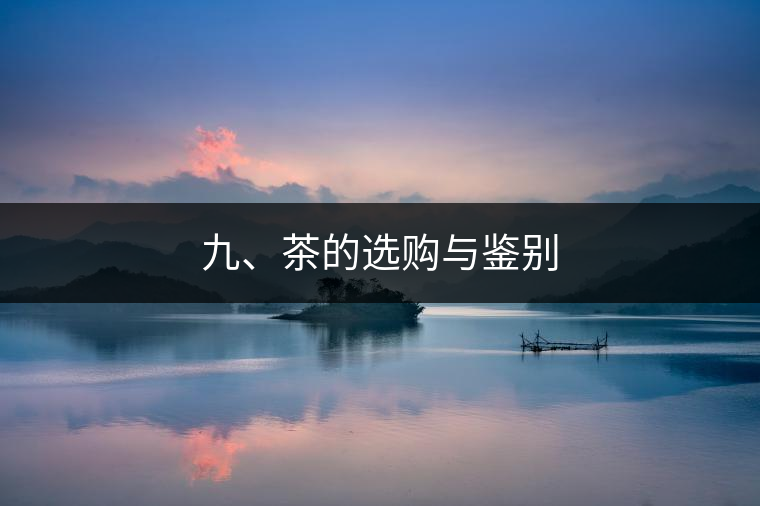 九、茶的選購與鑒別