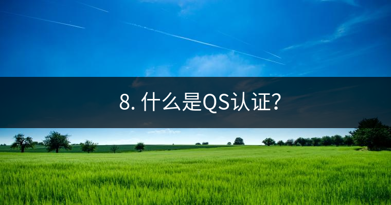 ? 8. 什么是QS認證？