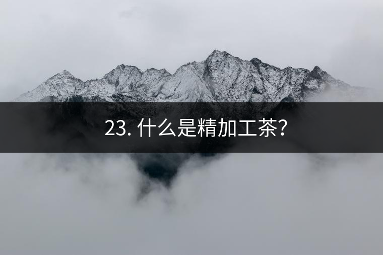 ? 23. 什么是精加工茶？