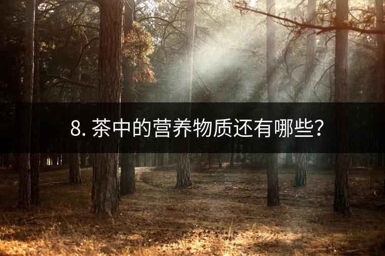? 8. 茶中的營養(yǎng)物質還有哪些？