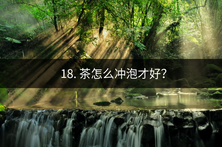 ? 18. 茶怎么沖泡才好？