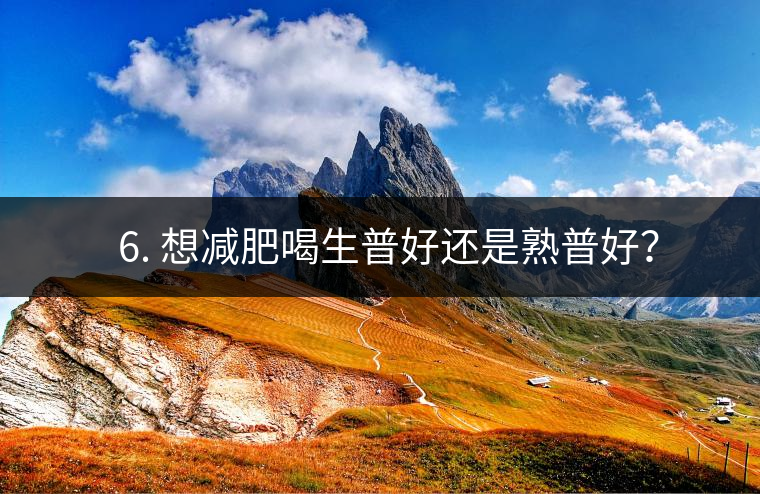 ? 6. 想減肥喝生普好還是熟普好？