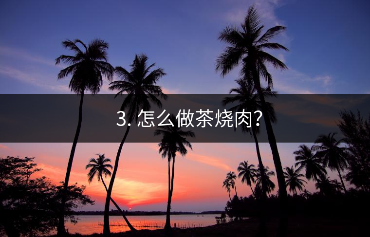? 3. 怎么做茶燒肉？