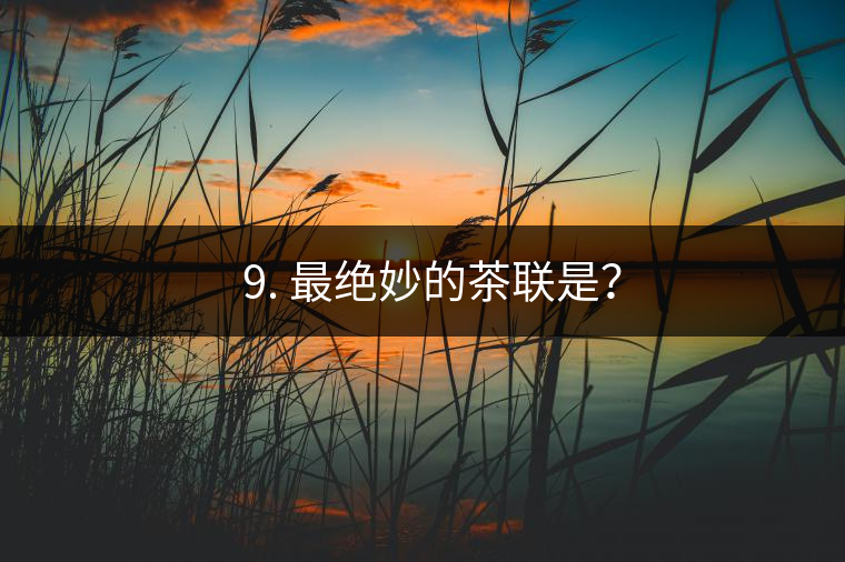 ? 9. 最絕妙的茶聯是？