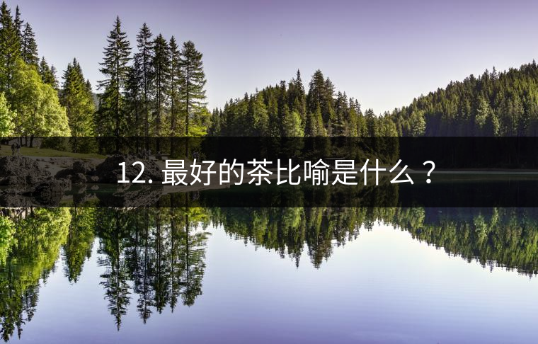 ? 12. 最好的茶比喻是什么 ？